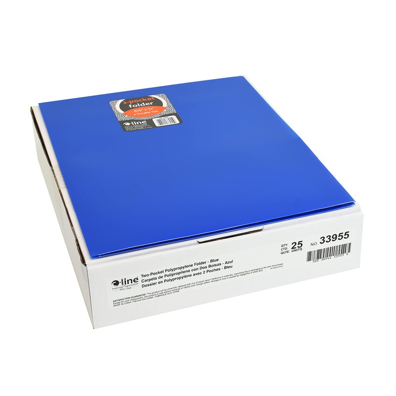 C-Line Two-Pocket Heavyweight Poly Portfolio, For Letter Size Papers, Includes Business Card Slot, 1 Case of 25 Portfolios, Blue (33955-25) - Image 4